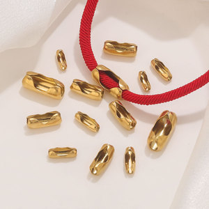 Conector en Forma de Riñón |   Espaciador de Doble Orificio de Acero Inoxidable Chapado en Oro PVD de 18K para Fabricación de Joyería DIY - Product Image 3