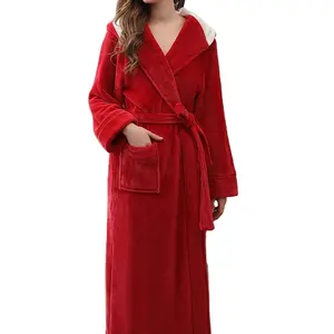 Women's Winter Bathrobe, Flannel Robes Sleepwear