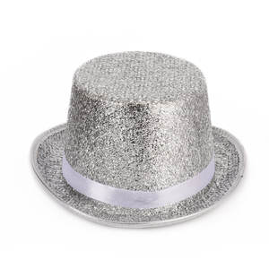 Manwu fabrika yüksek performanslı Lincoln Magician şapka rahat parti sahneler için şenlikli elbise-up aksesuar için parlak silindir şapka payetler - Product Image 3