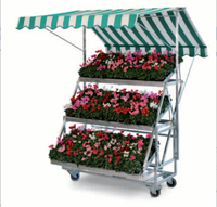 Présentoir en métal personnalisé Bassin de salle de fleurs Type de plancher Multi Viande Rack pour l'affichage