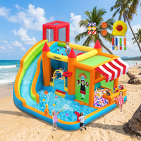 Château gonflable pour enfants FBSPORT, château gonflable pour adultes, équipement de jeu souple pour bébés, structure de jeu extérieure avec toboggan, utilisation humide/sèche