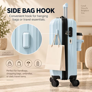 Valise intelligente à roulettes de 20 pouces en ABS rigide avec port de chargement USB, roues pivotantes à 360 degrés et serrure TSA – Stock US - Product Image 6
