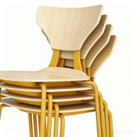 Chaise de salle à manger empilable ergonomique en bois courbé, moderne, avec logo et couleur de cadre personnalisés, directement de l'usine, pour écoles, hôtels, restaurants