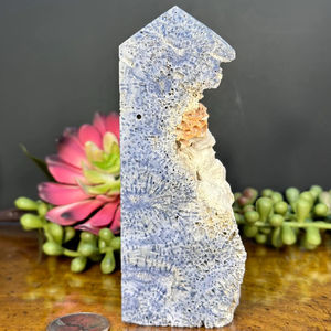 Vente en gros, promotion exceptionnelle : Piliers en cristal de corail bleu de haute qualité, sculptés et polis à la main, pour la décoration intérieure. - Product Image 3