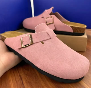 Zapatos de Diseñador para Mujer, Alta Calidad, Gamuza Genuina, Unisex, Planos, con Plantilla de Corcho y Soporte de Arco, Pantuflas de Cuero de Lujo - Product Image 2