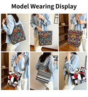 Sac fourre-tout en toile avec fermeture éclair, poignée en corde de coton épaisse, grande capacité, sac de shopping imprimé, logo personnalisé, vente en gros d'usine