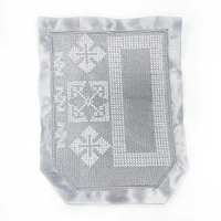 Patch en tissu pour point de croix, broderie florale ethnique, badge géométrique en satin à coudre pour vêtements, sacs, décoration DIY