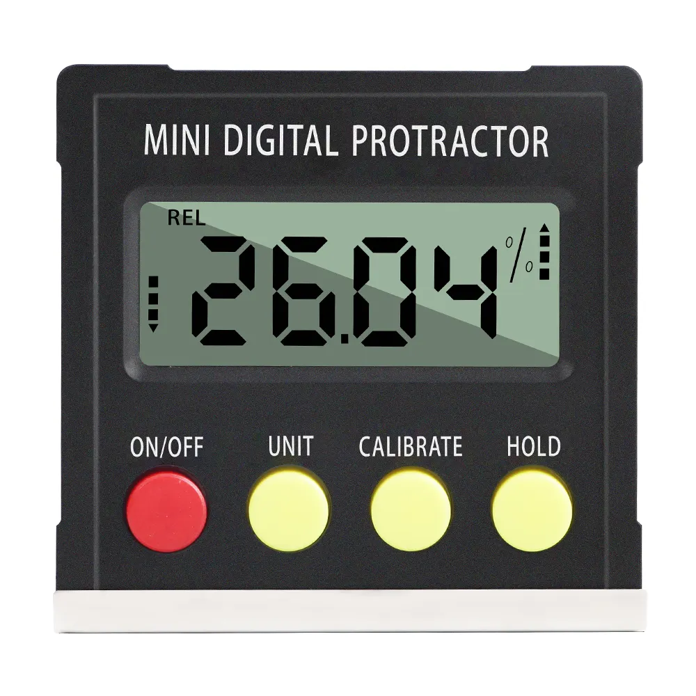 Electronic Level Box metal degree protractor desk angle finder Ruler Tools 360 Mini Digital Protractor