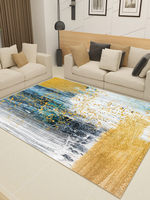 Nordisches Geometrisches Muster Rutschfester Polyester-Teppich Wohnzimmer Sofa Couchtisch Decke Leichter Luxus Einfaches Schlafzimmer-Teppich