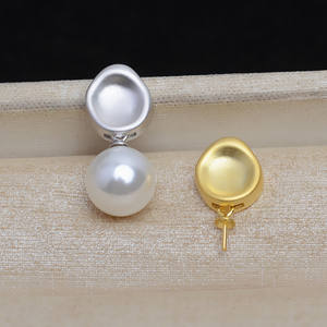 Ensemble de pendentifs et boucles d'oreilles baroques en argent S925, collier pour femme givré, accessoire en perle déformée DIY 5115 - Product Image 3