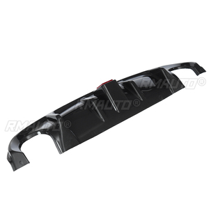 Q50 Carbon Fiber Look/Black Car Rear Bumper Lip <b>Diffuser</b> Spoiler Guard Apron With <b>LED</b> Brake Light for Infiniti Q50 2014-2017 - Product Image 3