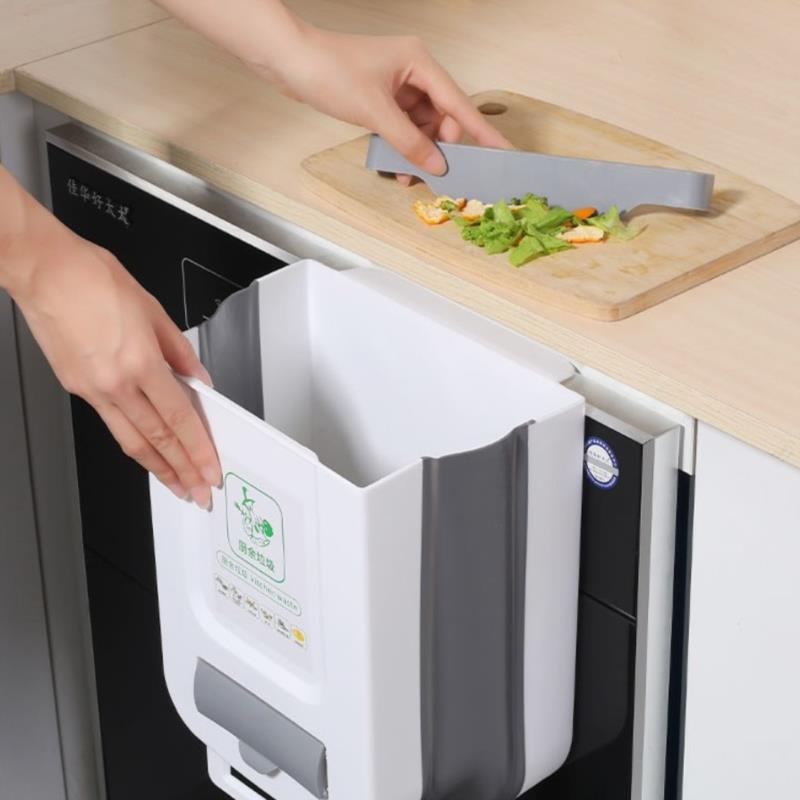 Портативный всплывающий пластиковый складной настенный контейнер для мусора 40 л Step кухонный контейнер для мусора с разложением