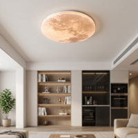Plafonniers LED modernes minimalistes à montage en surface, design lune, carrés en plastique, CRI élevé 80-90 pour salon, chambre, hôtel