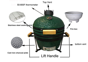 <span class=keywords><strong>Barbecue</strong></span> <span class=keywords><strong>Kamado</strong></span> en céramique miniature AUPLEX, taille personnalisée 16 pouces, haute qualité, avec rôtissoire et modes de cuisson multiples, pour patio - Product Image 6
