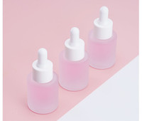 Flache Schulterzylinder-Glasflasche mit Tropfer Klares Mattglas 20ml Bleifreie Kosmetikverpackung Augentropfen Weiß Rund