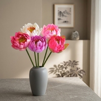 Realistische Künstliche Lotusblumen-Arrangement Seiden-Wasserlilien-Knospen Samenschoten Blätter Vasen-Dekoration für Zuhause Restaurant Einkaufszentrum