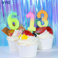 Velas de Cumpleaños Súper Brillantes 2026, Adornos para Pastel, Impresionantes con Degradado Multicolor, Tema ROMANTICO, Material de Cera, para Acción de Gracias y Pascua