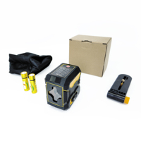 Mini niveau laser vert à lignes croisées, haute luminosité, portable, longue autonomie, ensemble complet avec sac en tissu et support