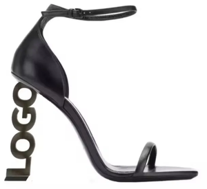 <span class=keywords><strong>Sandalias</strong></span> de Tacón <span class=keywords><strong>Alto</strong></span> con Punta Abierta para Mujer, Estilo Europeo y Americano, Color Sólido, con Letras, Personalizadas de Fábrica - Product Image 5