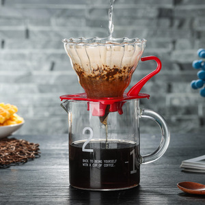 Petite <span class=keywords><strong>cafetière</strong></span> à espresso portable en verre transparent avec plateau gradué, design zen asiatique pour la cuisine - Product Image 2