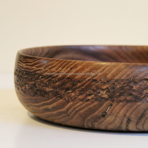 Tazón de madera de acacia natural hecho a mano, fiambrera desechable ecológica, entrega rápida, diseño de granja rústico para fiestas, cenas - Product Image 1