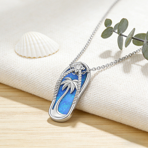 925 Sterling Silver Trendy Hawaiian Flip Flop Pantoufle Sandale Pendentif Collier Sans Nickel <span class=keywords><strong>Hypoallergénique</strong></span> pour les peaux sensibles - Product Image 4