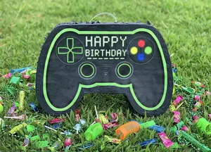 Paquete <span class=keywords><strong>de</strong></span> Piñatas <span class=keywords><strong>de</strong></span> controlador <span class=keywords><strong>de</strong></span> videojuegos personalizado con los ojos vendados y murciélago para niños, conjunto <span class=keywords><strong>de</strong></span> decoración <span class=keywords><strong>de</strong></span> fiesta <span class=keywords><strong>de</strong></span> <span class=keywords><strong>cumpleaños</strong></span> para niños - Product Image 4
