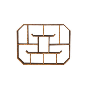 Estante de exhibición de madera maciza antigua, montado en la pared, estilo chino, con múltiples compartimentos, para almacenamiento de té en la sala de té. - Product Image 5