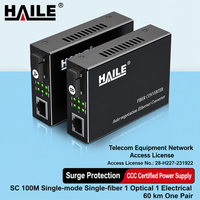 Convertisseur optique HAILE pour prolonger la distance de transmission réseau, convertisseur optique Gigabit Ethernet à fibre monomode