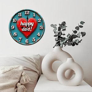 Round Wooden Wall <b>Clock</b> 25cm Silent Movement Home Decor Living Room <b>Bedroom</b> <b>Clock</b> - Product Image 3