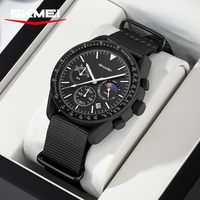 Reloj Neuerscheinung OEM Benutzerdefiniertes Logo Reinweiße Quarzuhr 3ATM Wasserdicht Rundes Zifferblatt 6 Zeiger Klassisches Nylonarmband Herrenuhren