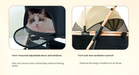 Poussette pour animaux de compagnie détachable personnalisée avec fenêtres en maille respirante et auvent pare-soleil pour chats et chiens, idéale pour les aventures en plein air