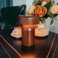 Lampe de table moderne en bois avec LED RGB à intensité variable, température de couleur 2700K-6000K, sans fil, rechargeable, portable, pour restaurant, dîner, 50000 heures d'autonomie