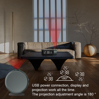 Horloge de projection numérique avec température, rotation à 180°, USB, électronique, pour table de chevet, avec fonction snooze et alarme