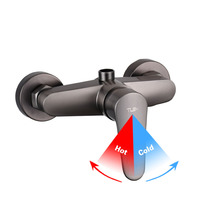 Robinet de douche mural en acier inoxydable, mitigeur bain-douche à poignée unique pour baignoire, équipement sanitaire en gros