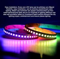 Bande LED adressable RGB 12V DC SMD 5050 72 LED Contrôle externe par IC 3 LED IP65