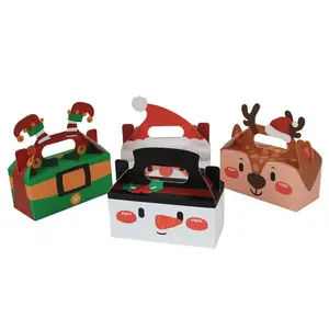 Portátil Natal Rectangular Folding Gift Paper Box saco home baking doces Chocolate Nuts Cookies pastelaria embalagem papel caixas