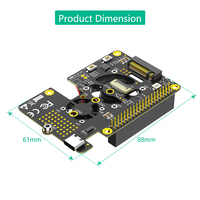 Yeni sürüm 3 in 1 Combo M.2 NVMe SSD PCI-e adaptörü ile çift soğutucu fanlar ve otomatik renk değişikliği ahududu pi 5 için LED