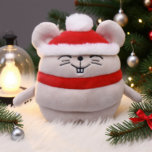 Super <b>Soft</b> Christmas Velboa Mouse Plush <b>Toy</b> <b>Stuffed</b> Animal with PP Cotton Filling Stress Relief Holiday Gift - Product Image 4