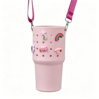 Pembawa Botol Air Portabel 40oz, Tempat Tumbler EVA dengan Tali Pengikat yang Dapat Disesuaikan, Sarung Cangkir, Aksesoris untuk Perjalanan, Jalan Kaki & Pendakian