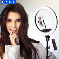 CYKE Lumière Annulaire LED de 14 Pouces (36 cm) pour Selfie et Vidéo, Lampe de Beauté avec Support de Téléphone AL36