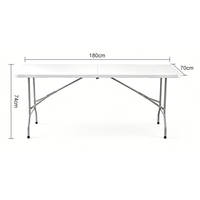 Table pliante portable d'extérieur blanche 2026 en plastique, réglable en hauteur, en vente