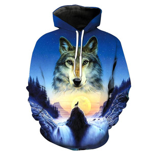 Men Women 3D Printed Pullover <b>Hoodie</b> Custom Graphic <b>Anime</b> Wolf Skull Sports Team Casual Sweatshirt - Product Image 3