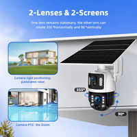 Cámara de Seguridad Solar CCTV de 6MP con Tarjeta SIM 4G, Zoom 36X, Cubierta de Bola ABS, Pan-Tilt, Visión Nocturna, Detección de Movimiento, IP66, PTZ, para Exteriores