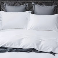 Parure de lit d'hôtel 5 étoiles, linge blanc de luxe, doux comme du coton 100%, satin uni, housse de couette, draps de lit d'hôtel