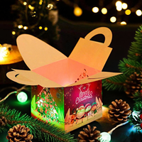 Boîte cadeau de Noël pliable et portable en papier recyclé avec fenêtre et poignée, idéale pour bonbons, biscuits, chocolats et cadeaux de fête