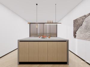 ชุดตู้ครัวเฟอร์นิเจอร์ห้องครัวไม้เนื้อแข็งพร้อมโต๊ะหินควอตซ์และวิลล่าหรูหราทันสมัยตามสั่งเฟอร์นิเจอร์ห้องครัว - Product Image 6