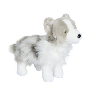 Cadeau de compagnie transfrontalier pour la guérison, cadeau d'anniversaire pour enfants, poupée en peluche chien <span class=keywords><strong>berger</strong></span> australien gris et blanc, jouet en coton PP - Product Image 5