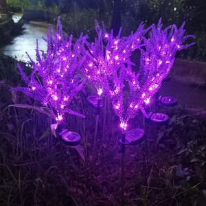 Luces Solares con Forma de Flor de Lavanda para Decoración de Jardín, Luces LED Solares Resistentes al Agua con Estaca - Product Image 2