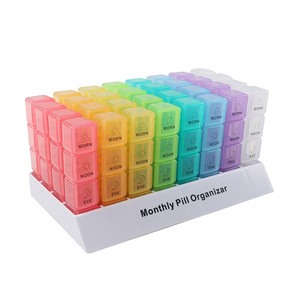 Multi Color PP Material Weekly Journey Vitamin Medicine Organizer 31days Monthly Pill Box